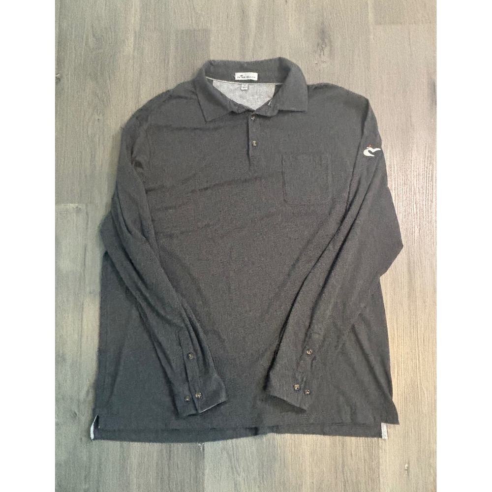 Peter Millar Polo Shirt Mens XL Gray Cashmere Blend Caves Valley Golf Club